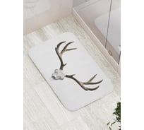 Коврик противоскользящий JoyArty "Рогатый череп" для ванной, сауны, бассейна, bath_12806