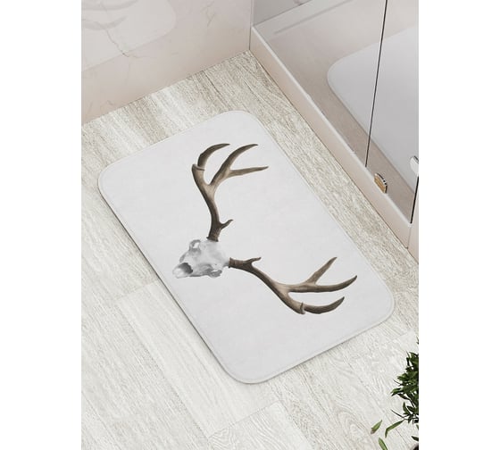 Коврик противоскользящий JoyArty "Рогатый череп" для ванной, сауны, бассейна, bath_12806