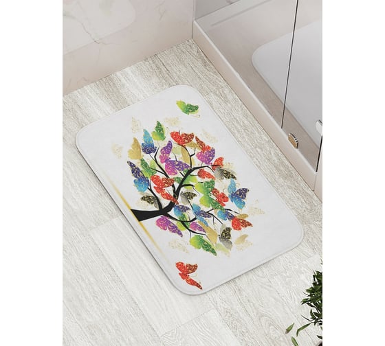 Коврик противоскользящий JoyArty "Бабочковое дерево" для ванной, сауны, бассейна, bath_13453 1