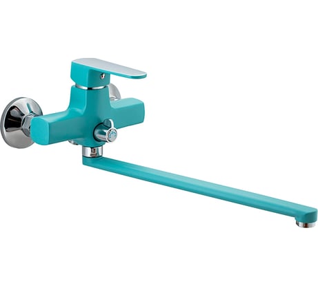 Смеситель для ванны Ekko длинный излив, бирюзовый E22303