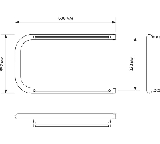 Полотенцесушитель MIXLINE SIMPLE P 32x60 1'' ПОЛКА 556315