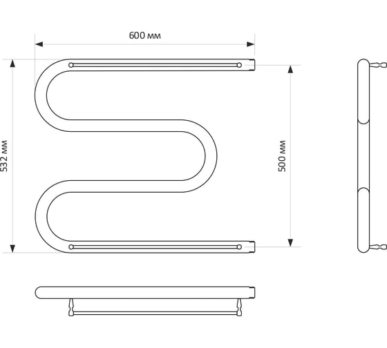 Полотенцесушитель MIXLINE SIMPLE M 50x60 1'' ПОЛКА 556301
