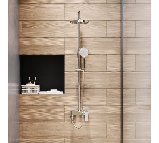 Душевая система без термоcтата Paini P4CR687D250F3D110 Viva Style поворотный излив, хром 62390