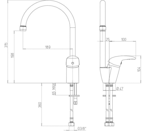 Смеситель для кухни Paini 632L570PNLMKM Sicily гранит/белый 22975