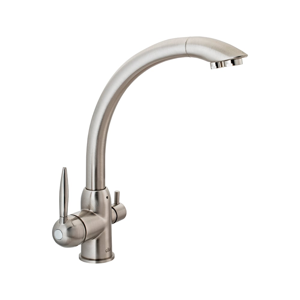 Смеситель для кухни Ekko с подключением фильтра питьевой воды, сатин ...