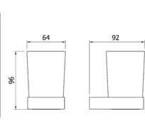 Стаканчик для зубных щеток Nofer CORINTO глянцевый стекло/нерж. сталь 16931.B