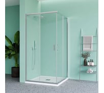 Душевой уголок Mebelvann 100x100 см, профиль хром, прозрачное стекло 6 мм BEN_901_SL_C_1950x1000x1000