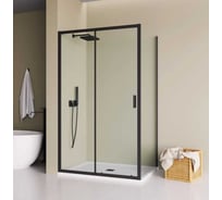Душевой уголок Mebelvann 100x80 см, черный профиль, прозрачное стекло 6 мм BEN_903_BL_C_1950x1000x800