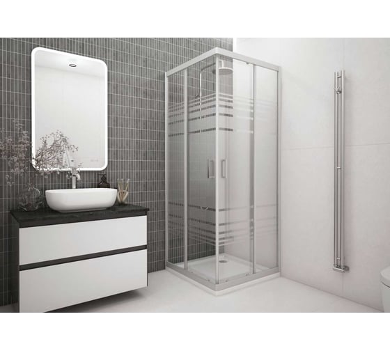 Душевое ограждение Метакам Universal Grey 800x800x1850 (стекло текстурированное) 4650208869693