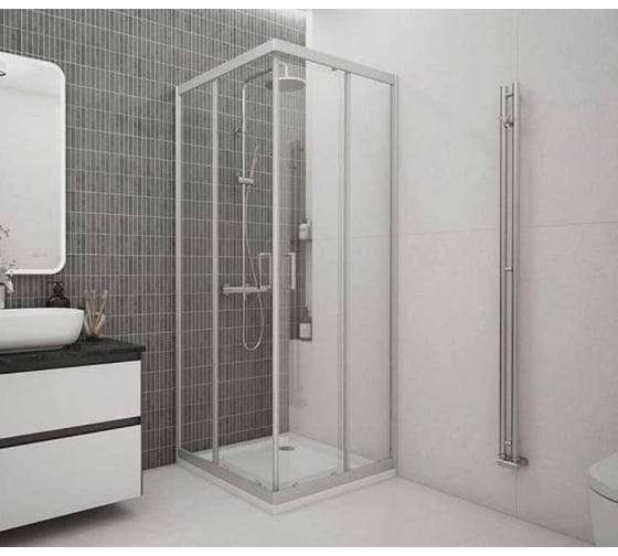 Душевое ограждение Метакам Universal Grey 900x900x1850 (стекло прозрачное) 4650208869662