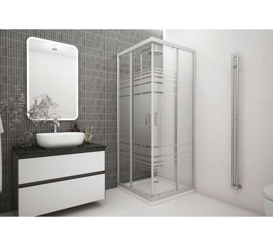 Душевое ограждение Метакам Universal Grey 900x900x1950 (стекло текстурированное) 4650208869716