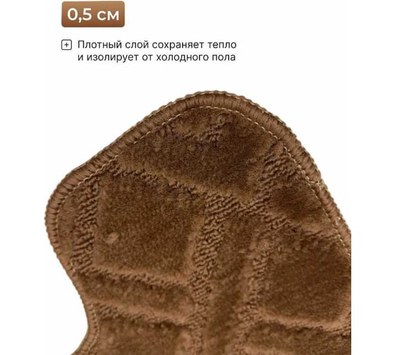 Коврик в туалетную комнату JOY HOME 40x50 HYP24004 Клетка корич 14723