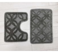 Комплект ковриков для ванной комнаты JOY HOME 40x60 и 40/50 HYP24002 Квадро серый 14715