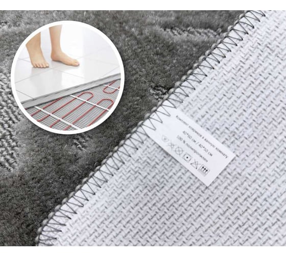 Комплект ковриков для ванной комнаты JOY HOME 40x60 и 40/50 HYP24002 Квадро серый 14715