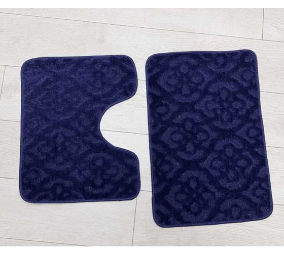 Комплект ковриков для ванной комнаты JOY HOME 40x60 и 40/50 HYP24001 Вьюнок синий 14714