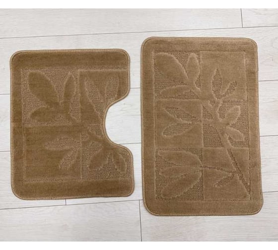 Комплект ковриков для ванной комнаты JOY HOME 40x60 и 40/50 TL-2-E Лавр бежевый 14713