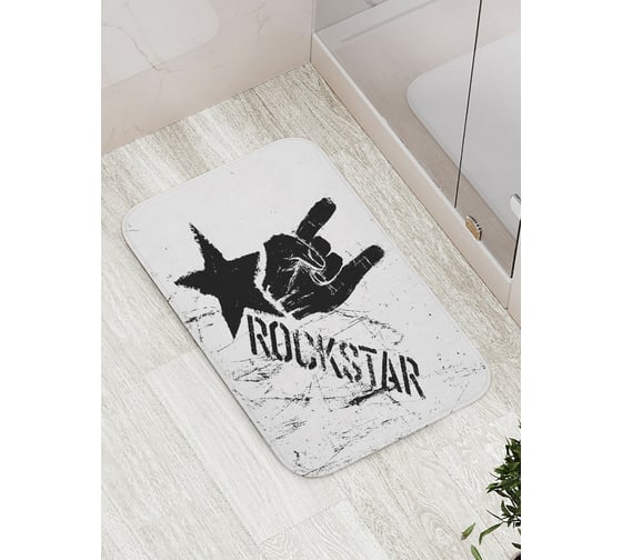 Коврик противоскользящий JoyArty "Рок звезда" для ванной, сауны, бассейна, bath_5039 1