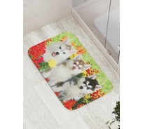 Коврик противоскользящий JoyArty "Улыбающиеся хаски" для ванной, сауны, бассейна, bath_10657