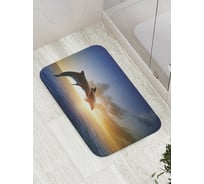 Коврик противоскользящий JoyArty "Дельфины на закате" для ванной, сауны, бассейна, bath_8664
