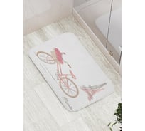 Коврик противоскользящий JoyArty "Цветочный велосипед в Париже" для ванной, сауны, бассейна, bath_13179