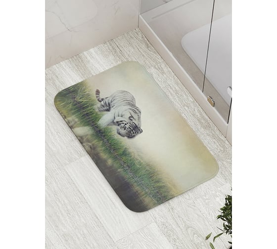 Коврик противоскользящий JoyArty "Тигр у реки" для ванной, сауны, бассейна, bath_8532