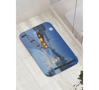 Коврик противоскользящий JoyArty "Ночной снеговик" для ванной, сауны, бассейна, bath_20038