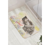Коврик противоскользящий JoyArty "Пес любитель цветов" для ванной, сауны, бассейна, bath_7437
