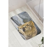Коврик противоскользящий JoyArty "Львиные игры" для ванной, сауны, бассейна, bath_12717