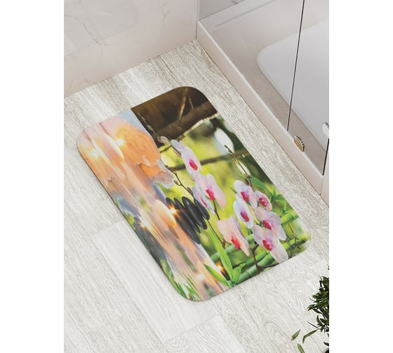 Коврик противоскользящий JoyArty "Плывущие ароматные свечи" для ванной, сауны, бассейна, bath_12505 1