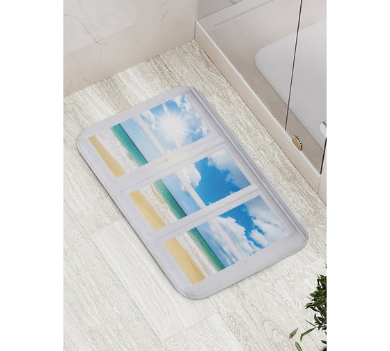 Коврик противоскользящий JoyArty "Волны за окном" для ванной, сауны, бассейна, bath_11841 1