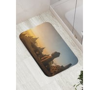 Коврик противоскользящий JoyArty "Будда наблюдает рассвет" для ванной, сауны, бассейна, bath_14102