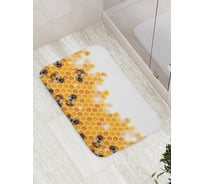 Коврик противоскользящий JoyArty "Пчелы на сотах" для ванной, сауны, бассейна, bath_29093