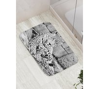 Коврик противоскользящий JoyArty "Удивленный леопард" для ванной, сауны, бассейна, bath_18096