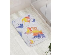 Коврик противоскользящий JoyArty "Карта мира в красках" для ванной, сауны, бассейна, bath_21074