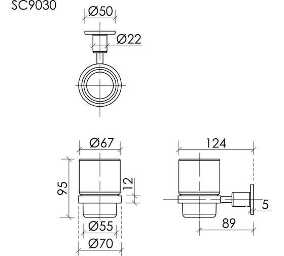 Держатель для зубных щеток Sancos Base черный матовый SC9030MB