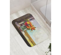 Коврик противоскользящий JoyArty "Ваза цветов на подоконнике" для ванной, сауны, бассейна, bath_74206