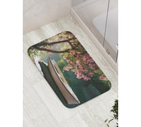 Коврик противоскользящий JoyArty "Лодка под цветущим деревом" для ванной, сауны, бассейна, bath_2517