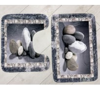 Комплект для ванной комнаты JOY HOME 40x60 и 40/50 Fresh Printed Камни HYFP24003 14735