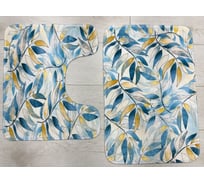 Комплект для ванной комнаты JOY HOME 40x60 и 40/50 Fresh Printed Листья HYFP24002 14734