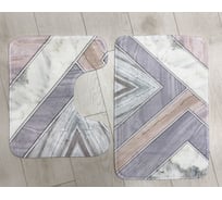 Комплект для ванной комнаты JOY HOME 40x60 и 40/50 Fresh Printed Мрамор микс HYFP24001 14733