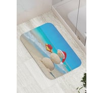 Коврик противоскользящий JoyArty "Песочный снеговик у прибоя" для ванной, сауны, бассейна, bath_5591