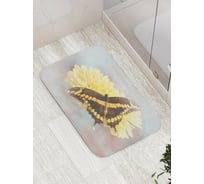 Коврик противоскользящий JoyArty "Ббабочка и цветок" для ванной, сауны, бассейна, bath_4949
