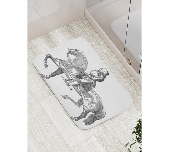 Коврик противоскользящий JoyArty "Бронированный рыцарь" для ванной, сауны, бассейна, bath_14700
