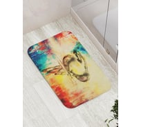 Коврик противоскользящий JoyArty "Задумчивый попугай" для ванной, сауны, бассейна, bath_14975