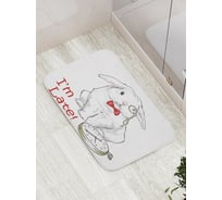 Коврик противоскользящий JoyArty "Кролик опоздал" для ванной, сауны, бассейна, bath_14071