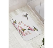 Коврик противоскользящий JoyArty "Мечтательные синички" для ванной, сауны, бассейна, bath_14283