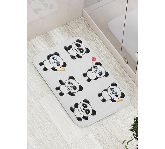 Коврик противоскользящий JoyArty "Обаятельные панды" для ванной, сауны, бассейна, bath_17658