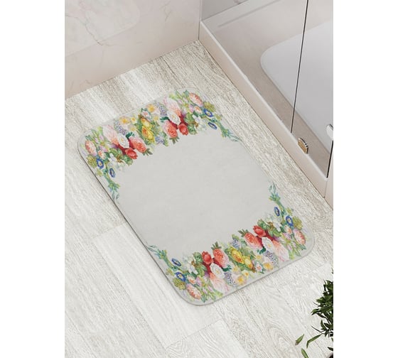Коврик противоскользящий JoyArty "Цветочные узоры" для ванной, сауны, бассейна, bath_15969 1