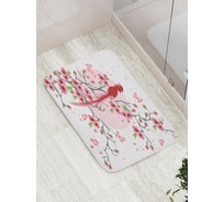 Коврик противоскользящий JoyArty "Огненный попугай" для ванной, сауны, бассейна, bath_17872