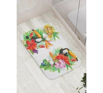 Коврик противоскользящий JoyArty "Туканы в цветах" для ванной, сауны, бассейна, bath_18143